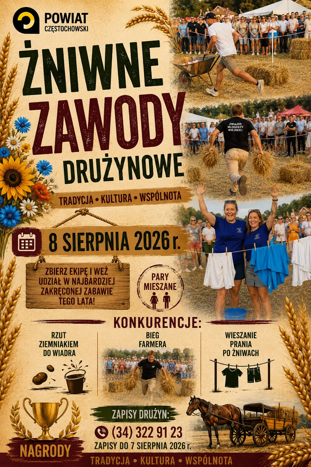 Weź udział w Żniwnych Zawodach Drużynowych podczas Festiwalu Żniwnego